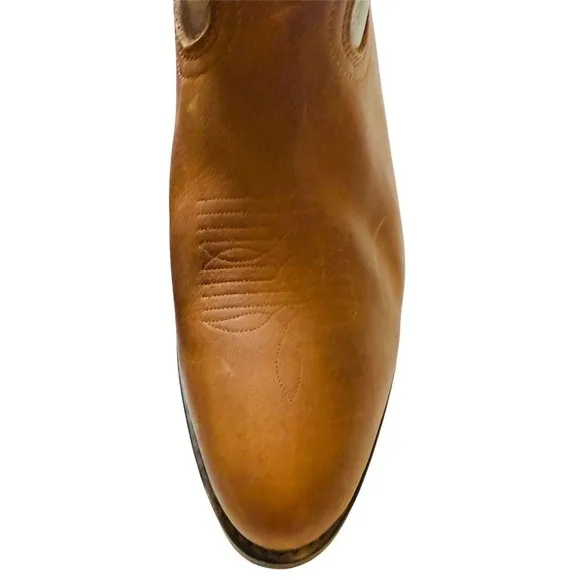 Laredo Men's Paris Brown Leather Snip Toe Western Cowboy Boots Size 11 round