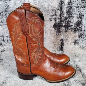 Larry Mahan Women's Vintage Western Boots Brown Leather Size 6.5