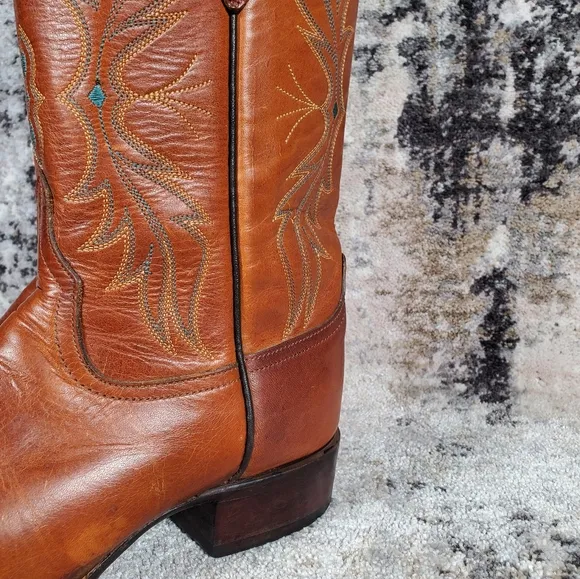 Larry Mahan Women's Vintage Western Boots Brown Leather Size 6.5