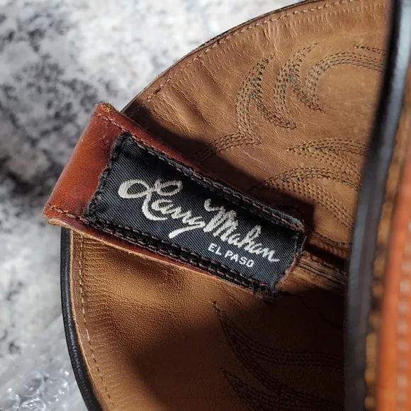 Larry Mahan Women's Vintage Western Boots Brown Leather Size 6.5