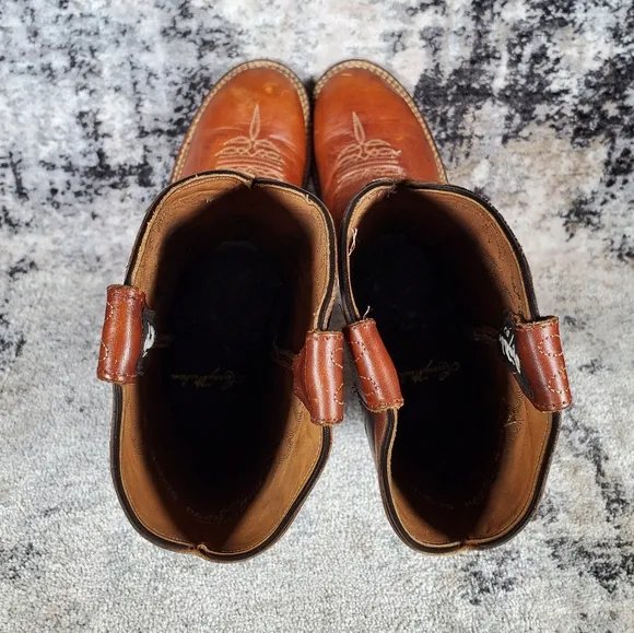 Larry Mahan Women's Vintage Western Boots Brown Leather Size 6.5