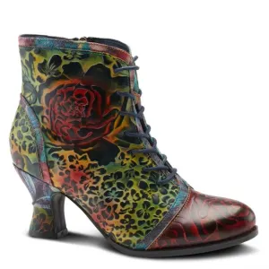 L’artiste by spring step hand painted concert bootie boots floral size 37 7