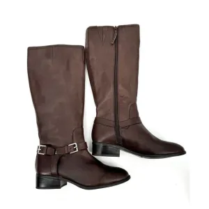 Lauren Ralph Lauren Boots Women’s Tall Riding Brown Leather Zip 6B Marion Bit