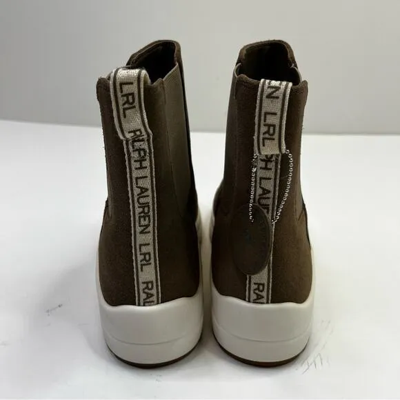 Lauren Ralph Lauren Rylee Chelsea Suede Pull On Sneaker boots tan - 7