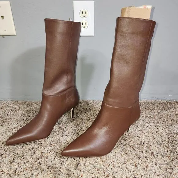 Lauren Ralph Lauren Womens Leannah Black Mid-Calf Boots Size 8 (B,M) Mahogany