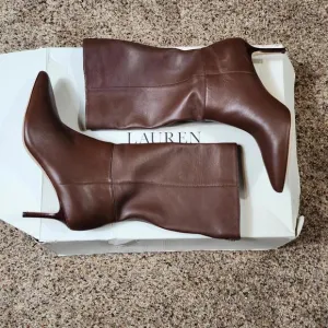 Lauren Ralph Lauren Womens Leannah Black Mid-Calf Boots Size 8 (B,M) Mahogany