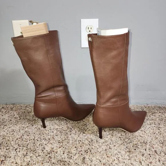 Lauren Ralph Lauren Womens Leannah Black Mid-Calf Boots Size 8 (B,M) Mahogany