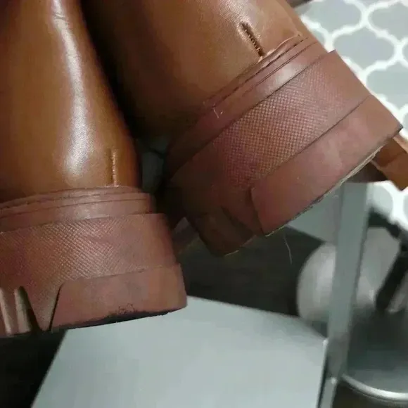 Leather caramel knee High boots EU sz 42 ( US 9.5) 26 cm