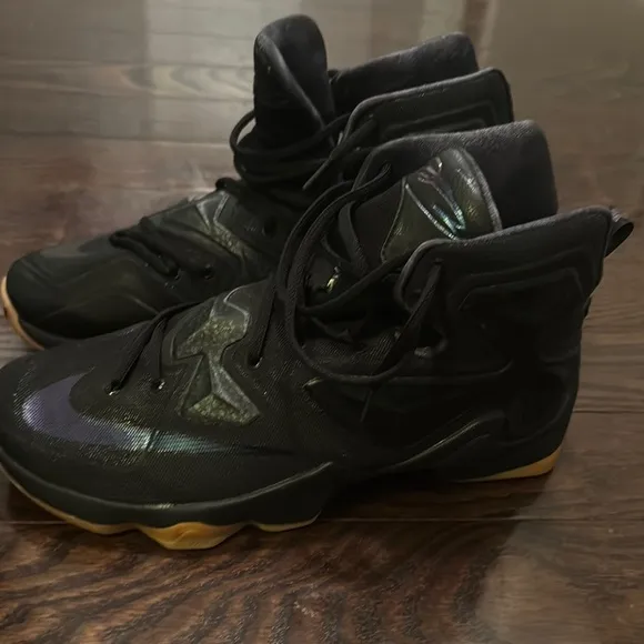 LeBron James 13 - Nike Black High-Top Athletic Shoes with Gum Sole