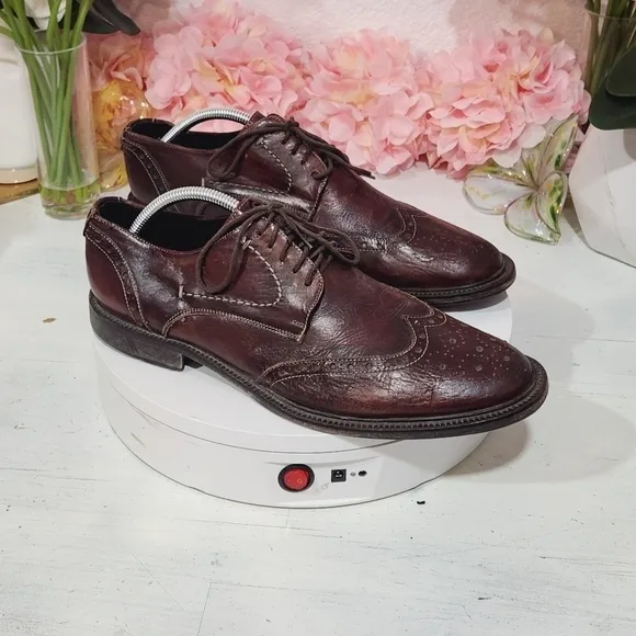 Leonardo Principi Handmade Made in Italy Lace Up Leather Shoes Sz 44