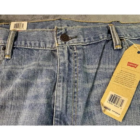 Levis 569 Jeans Men Size 40X32 Blue Denim Loose Straight Cotton NWT