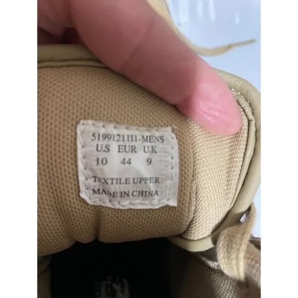 Levis Mens High-Top Sneakers Size 10 Beige Canvas Lace-Up Casual Shoes