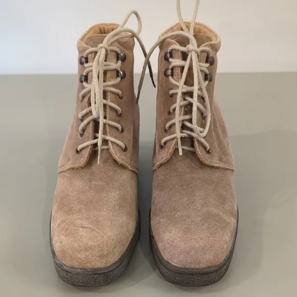 Lew Magram Suede Ankle Boots in Tan Lace Up size 9