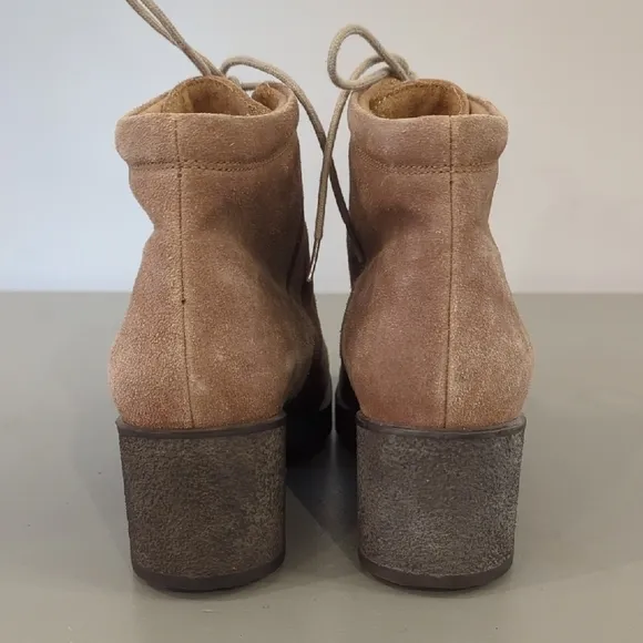 Lew Magram Suede Ankle Boots in Tan Lace Up size 9