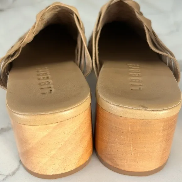LIBERTE Bondi Woven Mules Slip On Tan - Cream SIZE 7 Like New