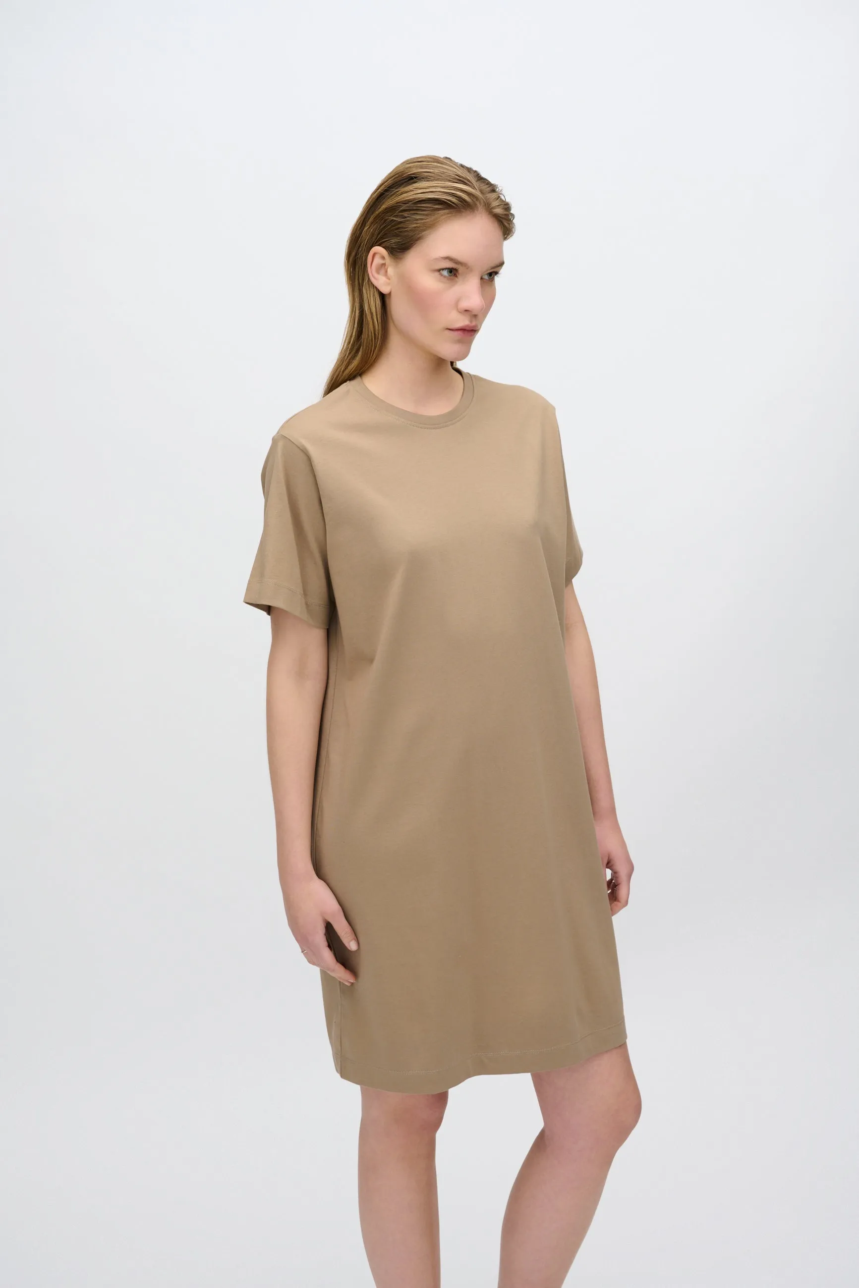 Lida t-shirt dress 4249 GOTS - Greige