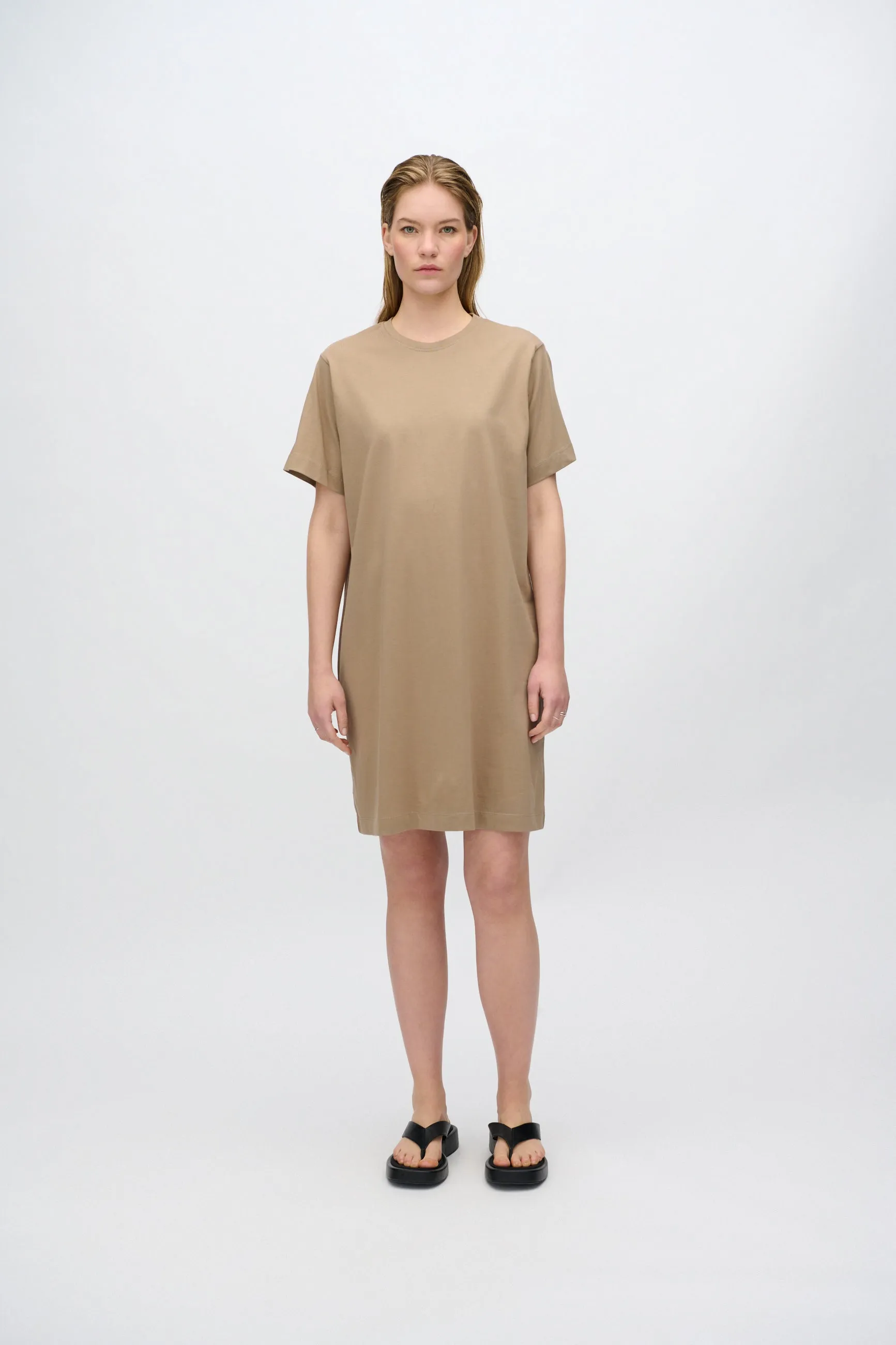 Lida t-shirt dress 4249 GOTS - Greige