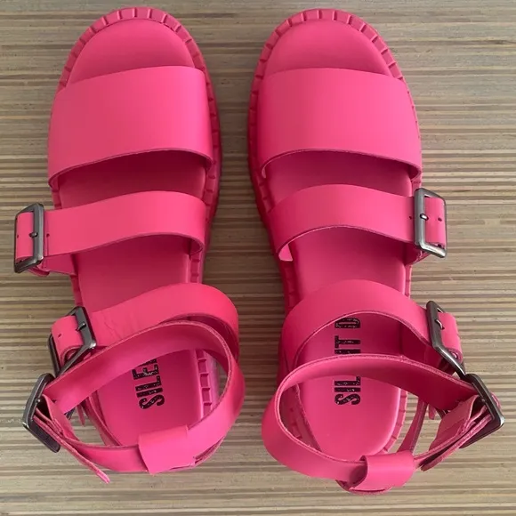 Like New Anthropologie Silent D Friand Gladiator Platform Sandals Shoes Pink 8.5