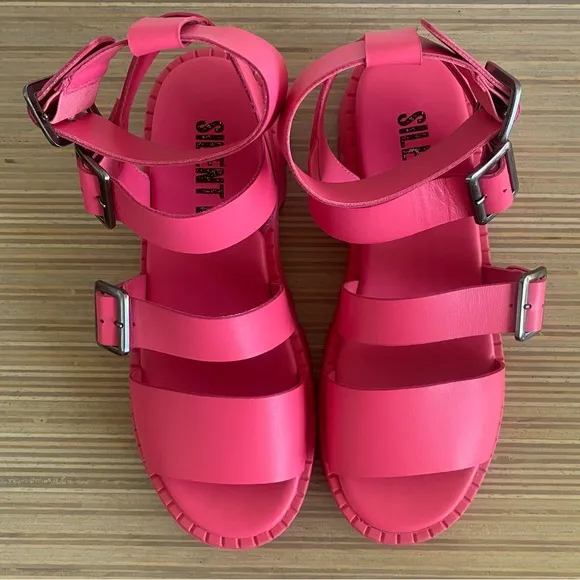 Like New Anthropologie Silent D Friand Gladiator Platform Sandals Shoes Pink 8.5