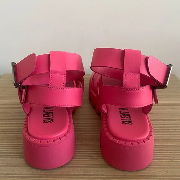 Like New Anthropologie Silent D Friand Gladiator Platform Sandals Shoes Pink 8.5