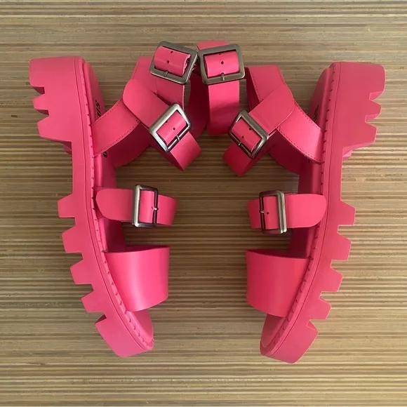 Like New Anthropologie Silent D Friand Gladiator Platform Sandals Shoes Pink 8.5