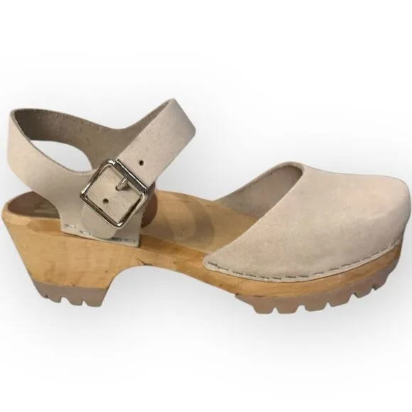 Like New Free People MIA Sweden Sofia Leather Mary Jane Wood Clogs  Size 36 (6)