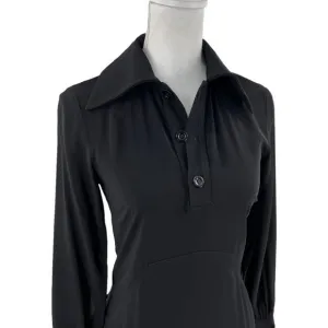 LIVIANA CONTI Italy Midi Dress Black Buttoned Women's Sz EU 38 US XS NWOT $400