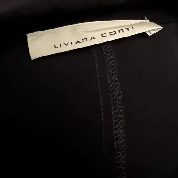 LIVIANA CONTI Italy Midi Dress Black Buttoned Women's Sz EU 38 US XS NWOT $400