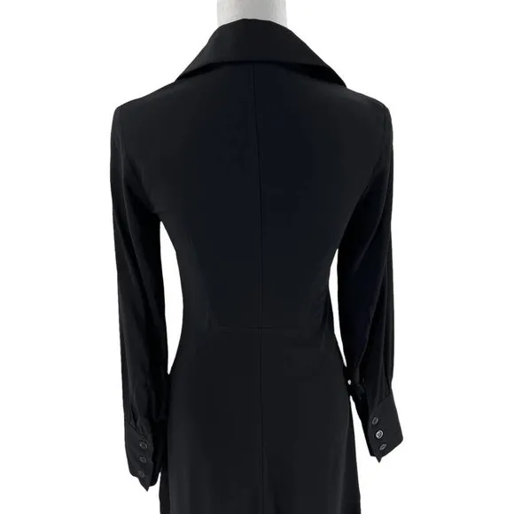 LIVIANA CONTI Italy Midi Dress Black Buttoned Women's Sz EU 38 US XS NWOT $400