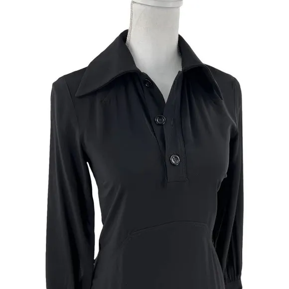 LIVIANA CONTI Italy Midi Dress Black Buttoned Women's Sz EU 38 US XS NWOT $400
