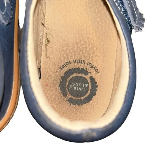 Livie &amp; Luca RUCHE CLASSIC Mary Jane navy shoes youth girls size 1 1Y