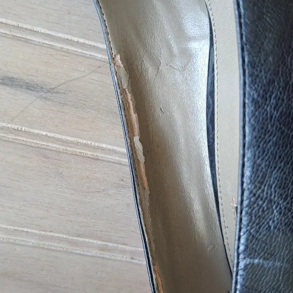 Liz Claiborne &quot;Cammie&quot; Black Leather High Heel Pumps Elegant Chic Round Toe