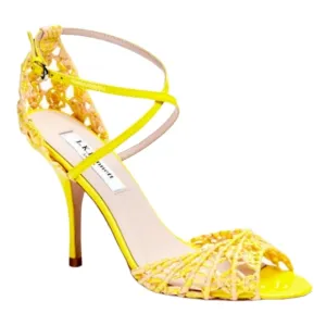 LK Bennett Azure Woven Patent Leather Heeled Sandals