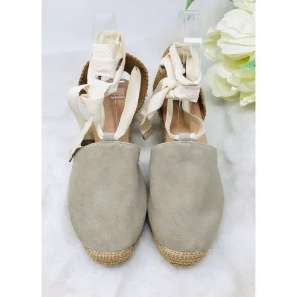 LK Bennett Suede Espadrille 7 US Ankle-Tie Wedge Heel Sandals, 38 EU‎