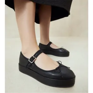 Loeffler Randall Leah Black Platform Mary Jane Ballet Shoes