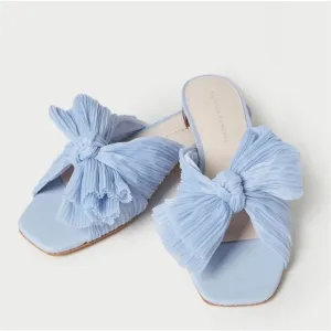 Loeffler Randell Daphne Blue Bow Mule Slide Slip On Women’s Size 10 B NEW