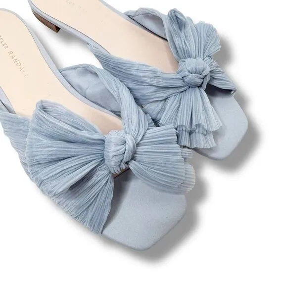 Loeffler Randell Daphne Blue Bow Mule Slide Slip On Women’s Size 10 B NEW