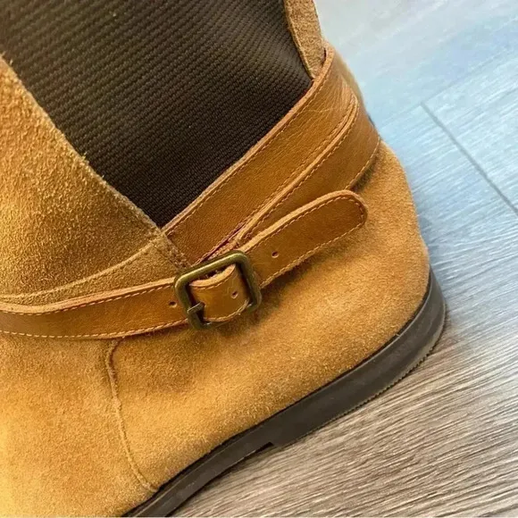 Loft Tan Camel Suede Riding Boots Elasticated Shaft Knee High: 8
