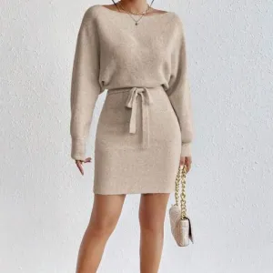Long Sleeve Sweater Dress – Effortlessly Chic On/Off Shoulder