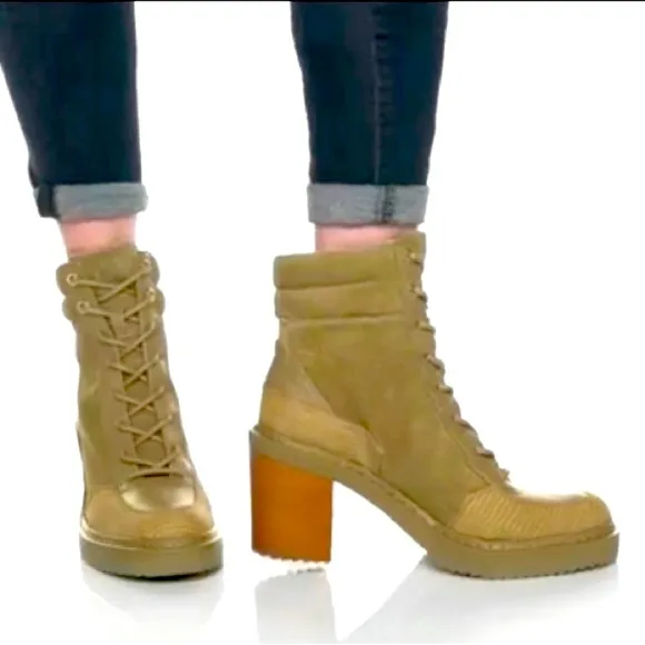 LOUISE etCIE SOFT SUEDE LACE UP LO-VAMBA STYLE ANKLE BOOTS