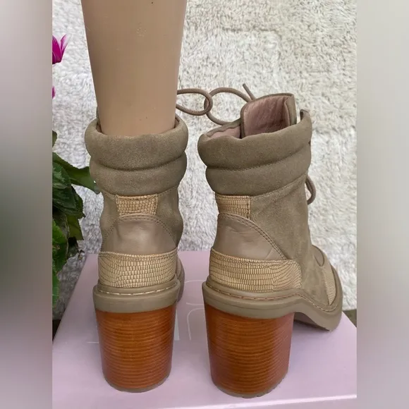 LOUISE etCIE SOFT SUEDE LACE UP LO-VAMBA STYLE ANKLE BOOTS