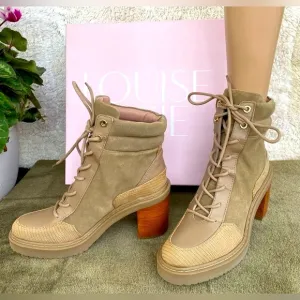 LOUISE etCIE SOFT SUEDE LACE UP LO-VAMBA STYLE ANKLE BOOTS