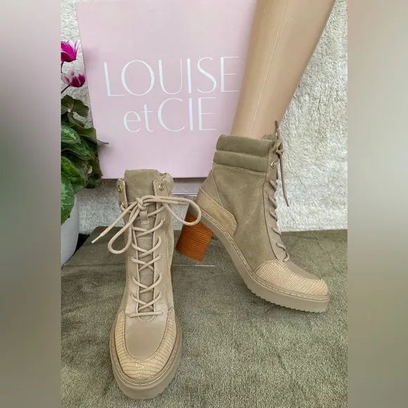 LOUISE etCIE SOFT SUEDE LACE UP LO-VAMBA STYLE ANKLE BOOTS