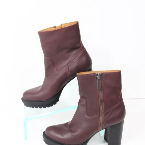 Lucky Brand Bajax Boots Women Lug Sole Platform Bootie sz 6.5