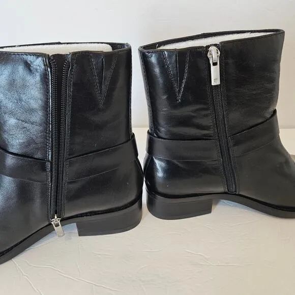 Lucky Brand Kamany Leather Boots Braided Black Women's 8.5 Edgy Goth Western
