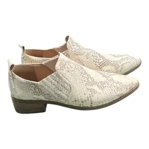 Lucky Brand Women's Cream Lenci Animal Print Slip On Ankle Boots.