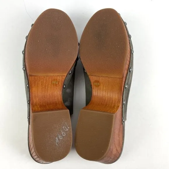 Lucky Brand Yeats Clogs 10 Taupe Camo Frosted Leather Slip On Shoes Womens