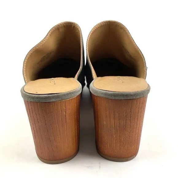 Lucky Brand Yeats Clogs 10 Taupe Camo Frosted Leather Slip On Shoes Womens