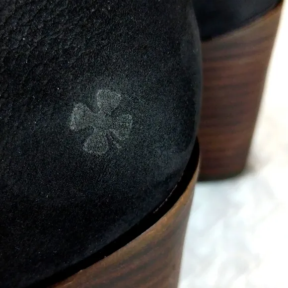 Lucky Brand Zorla Women's Black Wedge Ankle Boots 10 M Black brown heel