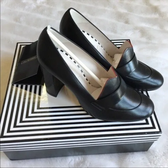 Lulu Guinness Carine Blk Leather Shoes